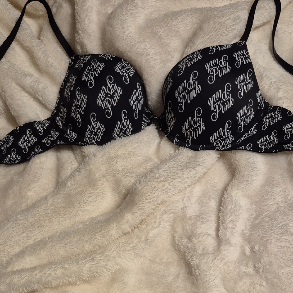 Elegant Black and White Lace Bra